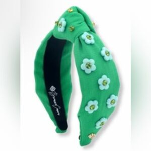 Brianna Cannon Green Embellished Knot Headband